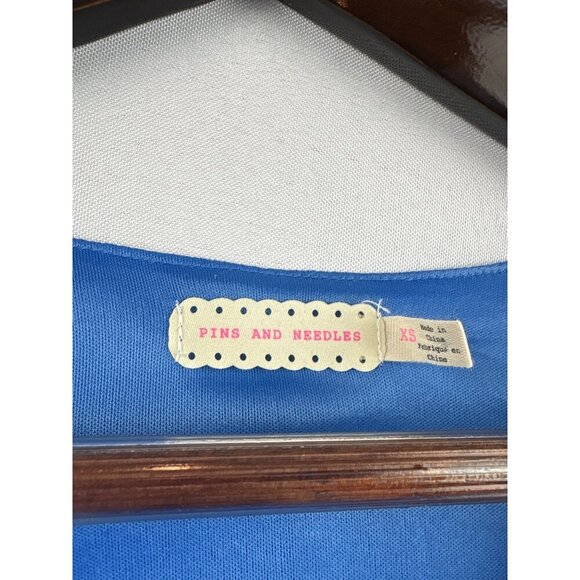 Women’s Pins and Needles XS Cornflower Blue Dress with a Cinched Waist & Ribbon - Picture 6 of 7